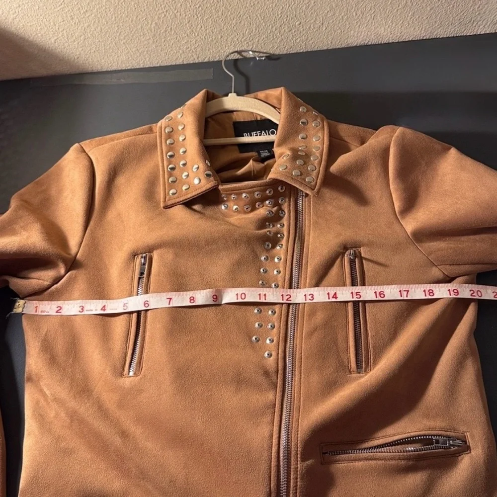 Buffalo David Bitton Soft Bomber Jacket Feels Like Suede Size Medium - Picture 9 of 9